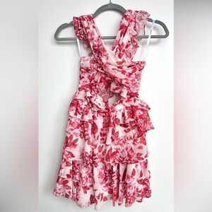 Ever New Pink Floral Ruffle Dress